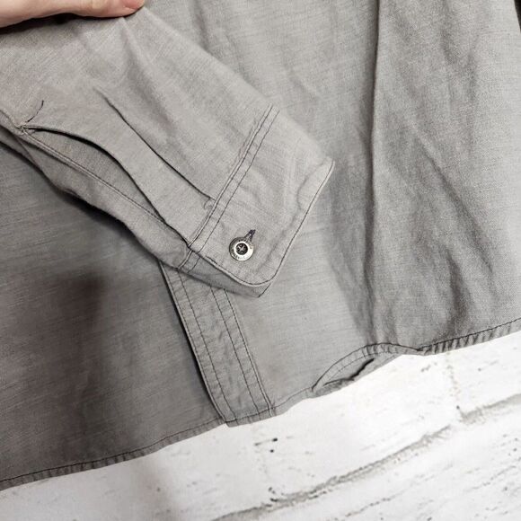 Patagonia Light Gray Long Sleeve Button Up Shirt Organic Cotton Mens Medium - Picture 7 of 9